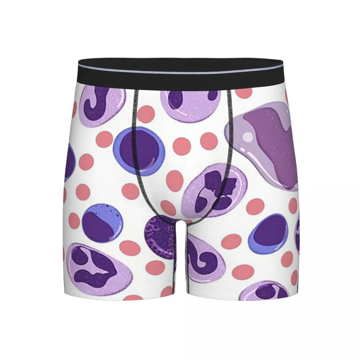 

Long Boxer Underpants Shorts Large White Blood Cell Pattern Panties Men's Comfortable Underwear for Homme Man Boyfriend Gift