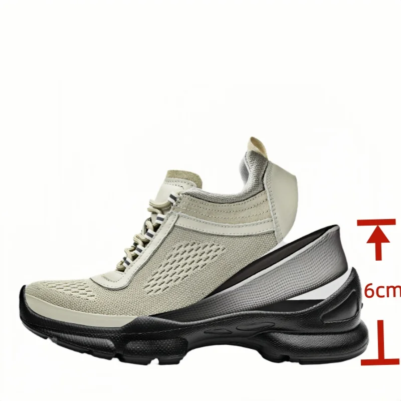 

Men's Chunky Sneakers with 6cm Elevator Lift Casual Height Increasing Shoes Plus Size 36-46