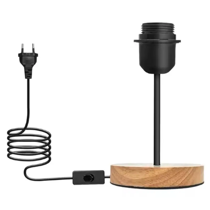 E27 Socket Wrought Iron Table Lamp Base European Standard With Cable Plug DIY Lamp Base Accessories EU Plug
