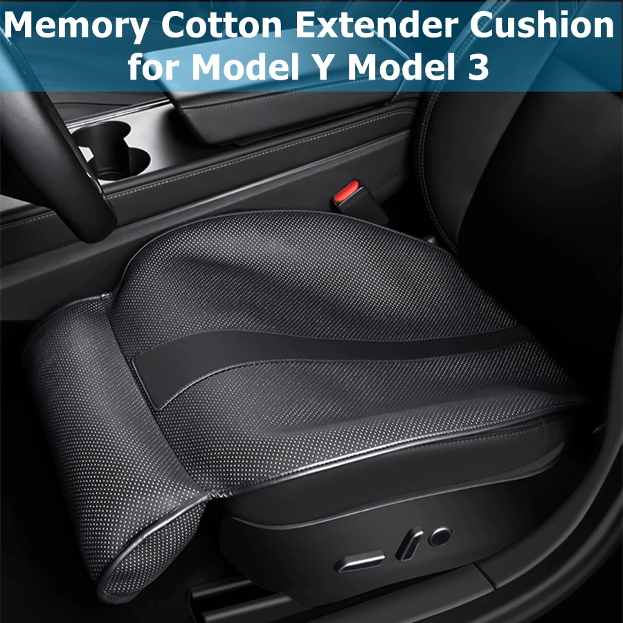 For Tesla Model Y 2022 Car Seat Extender Cushion Memory Cotton Leg Support Pillow For Model 3 Knee Pads Relieve Fatigue