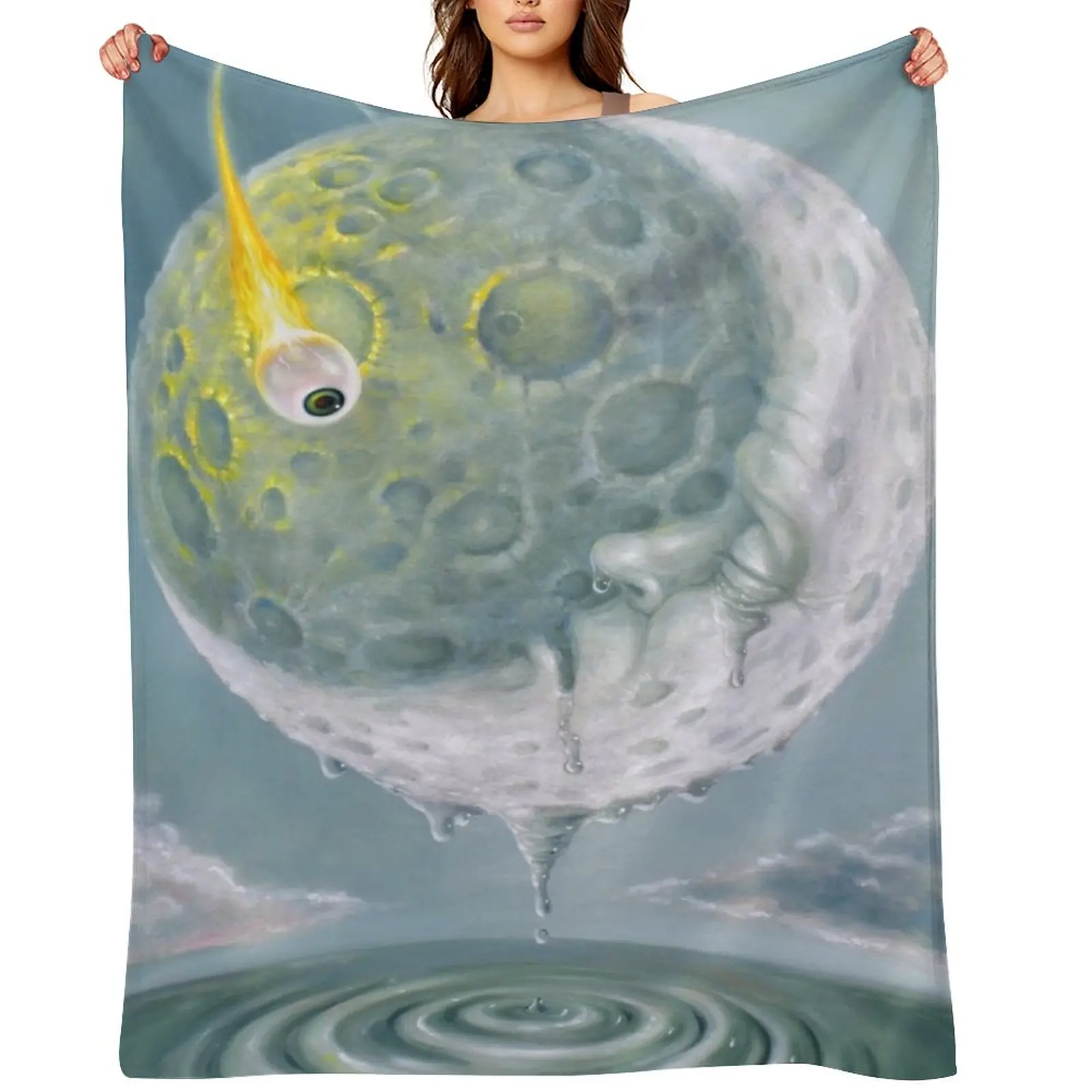 

Freak Out in a Man-in-the-Moonage Daydream Throw Blanket Plush for babies wednesday Blankets