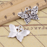 15pcs Charms Butterfly 20x25mm Tibetan Pendants Antique Bronze Silver Jewelry Making DIY Handmade Craft For Bracelet Necklace