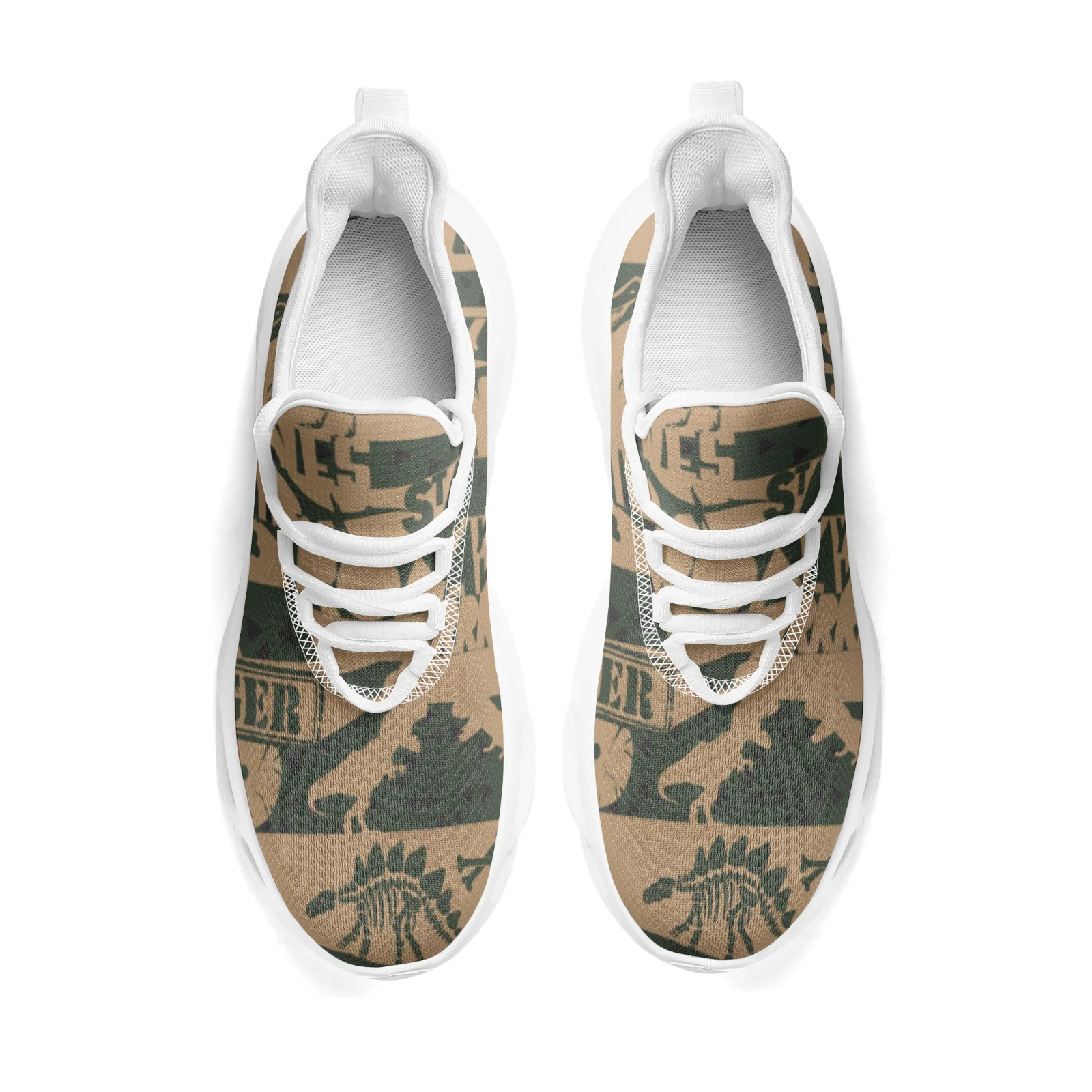 أحذية مخصصة للرجال أحذية رياضية كاجوال دينو جرافيك يطبع خفيفة الوزن المشي احذية الجري شبكة الدانتيل يصل الأحذية EUR36-48