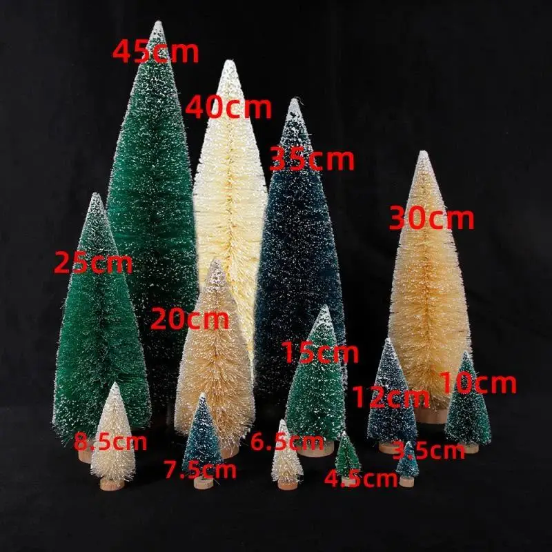 #Mini Artificial Christmas Tree Rustic Snow Frosted Design with Wooden Base Farmhouse Tabletop Xmas Decor for Holiday Decoration