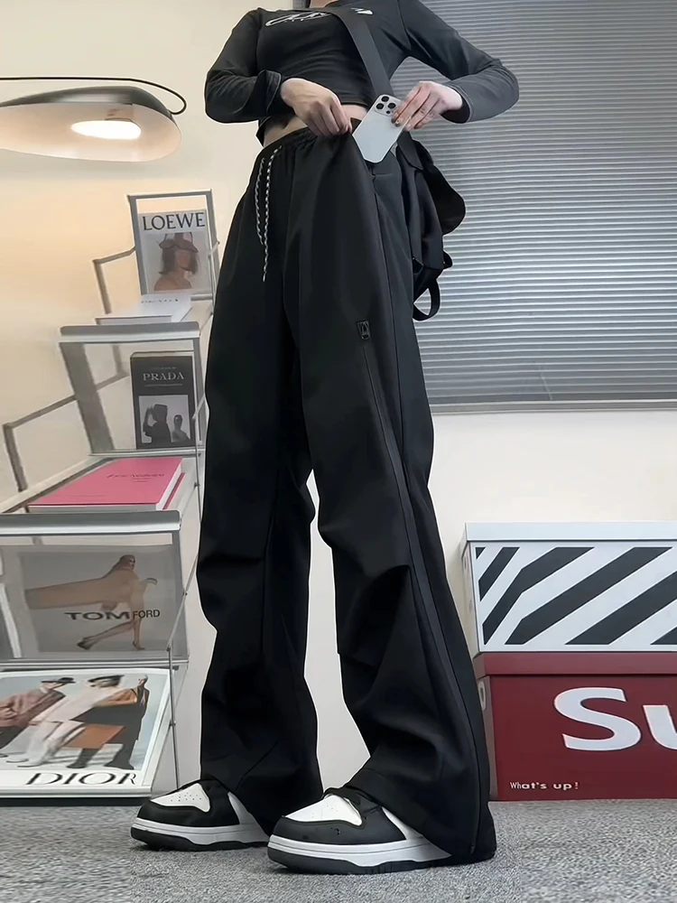 

Men's Outdoor Climbing Pants Waterproof Side Zipper Straight Leg High Waist Qui Dry Tactical Workwear Trousers Casual Faion