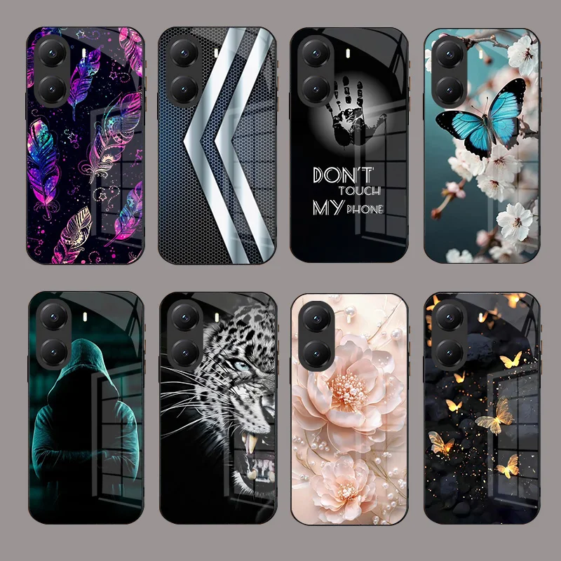 Luxury Tempered Glass Case For Poco X7 Pro PocoX6 F6 X5 Pro Case Hard PC Shockproof Protector Cover Poco X6 Pro Cartoon Capa view 3