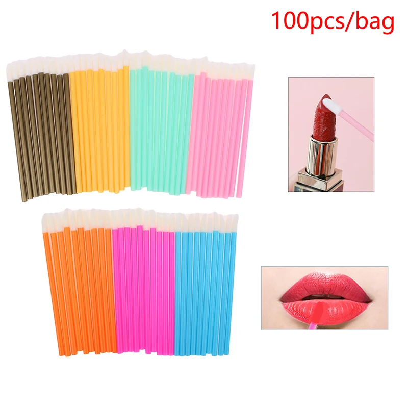 Aplicadores de varitas de labios desechables, pincel de lápiz labial, aplicador de brillo de labios, varitas aplicadoras de maquillaje, herramienta de belleza, 100 piezas