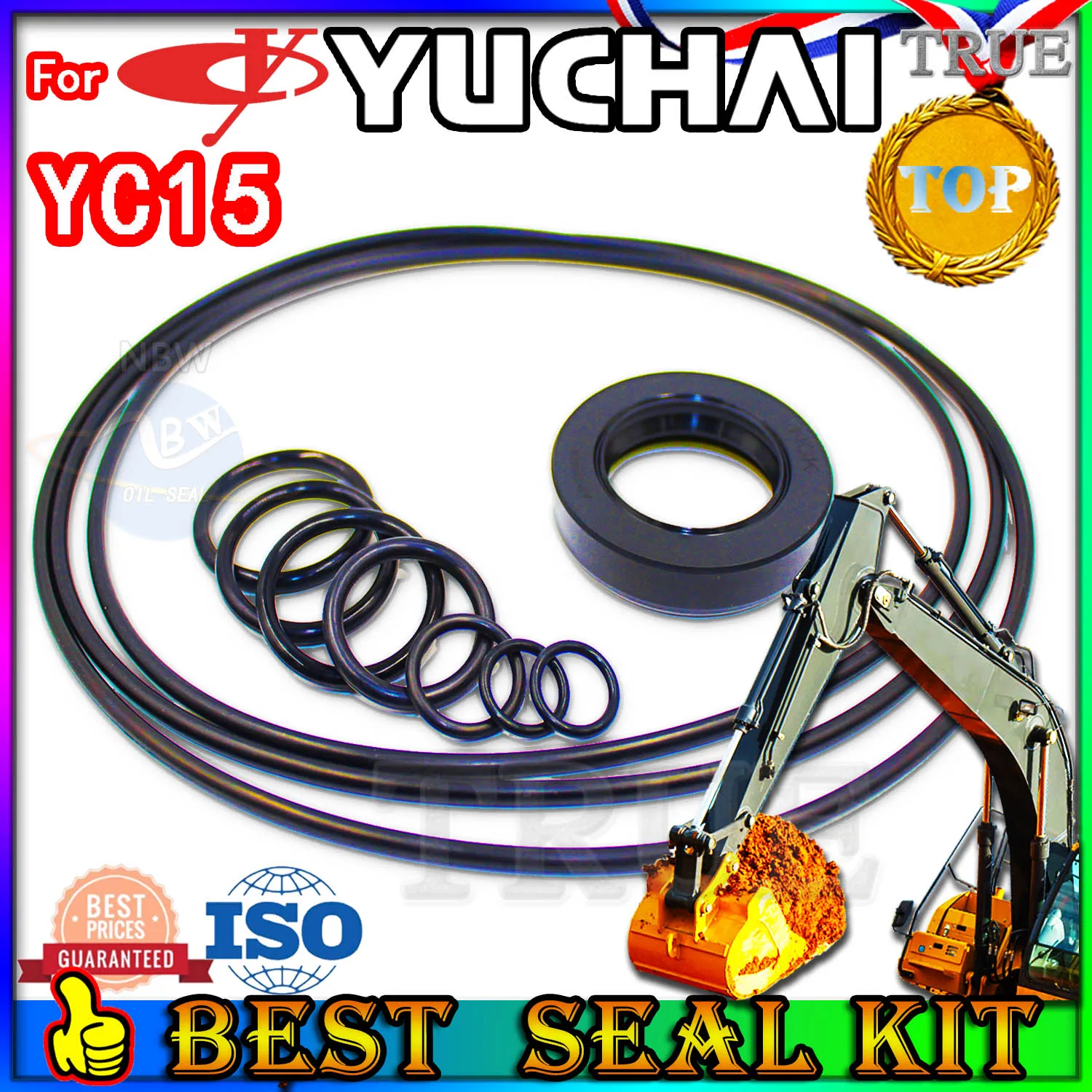 

For Yuchai YC15 Oil Seal Repair Kit Boom Arm Bucket Excavator Hydraulic Cylinder Set Pack Heavy Master Excavating Machinery Dust