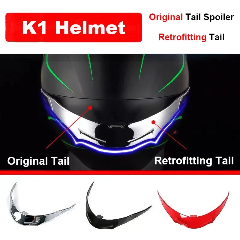 Cascos Motorcycle Helmet Tail Spoiler K1 K3SV K5S Refitting Big Tail Spoiler Universal Capacete De Moto Helmet Accessories