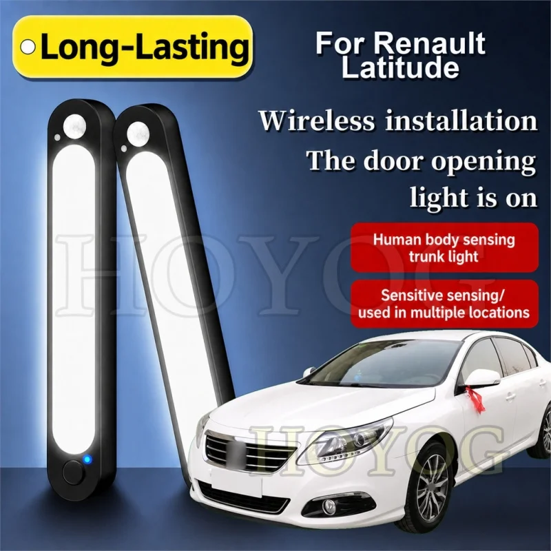 For Renault Latitude 2010-2015 Car Trunk Light LED Lamp Motion Sensor Type C Charging Boot Cargo Light Sedan Interior Cabin