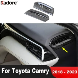 For Toyota Camry 70 2018 2019 2020 2021 2022 2023 Carbon Car Side Air Condition Vent Outlet Cover Trim Interior Accessories