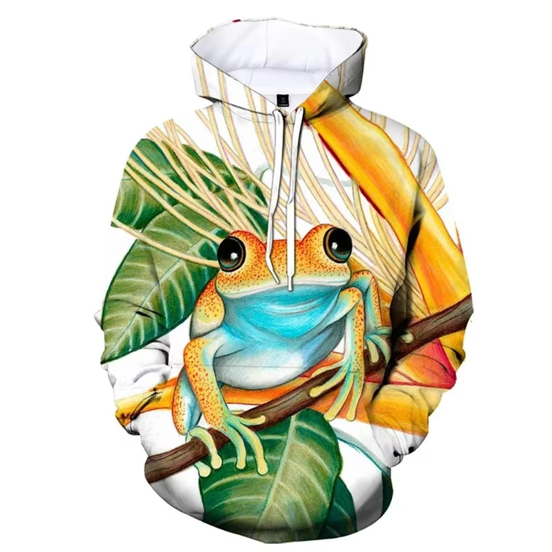 

New Men Clothes 3d Printed Man Ugly Animal Forest Frog Hoodie Male Loose Casual Fashion Oversized Retro Street Wear Trend Hoodie