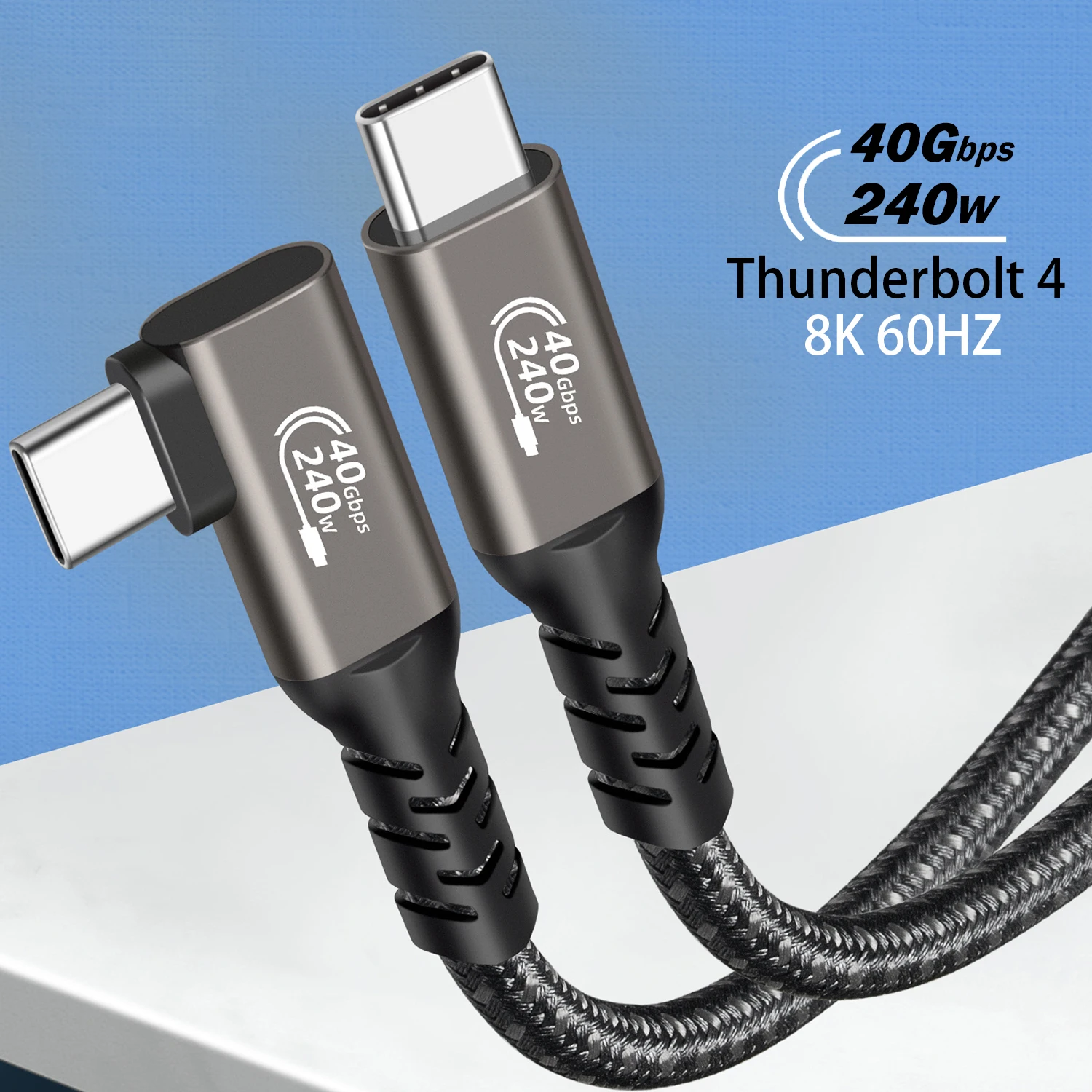 Ugrourd-Cable USB 4 DE 40gbps PD240W, Cable de transferencia de datos tipo C a tipo C, Cable de carga Ultra rápida para SSD Box, ordenador portátil