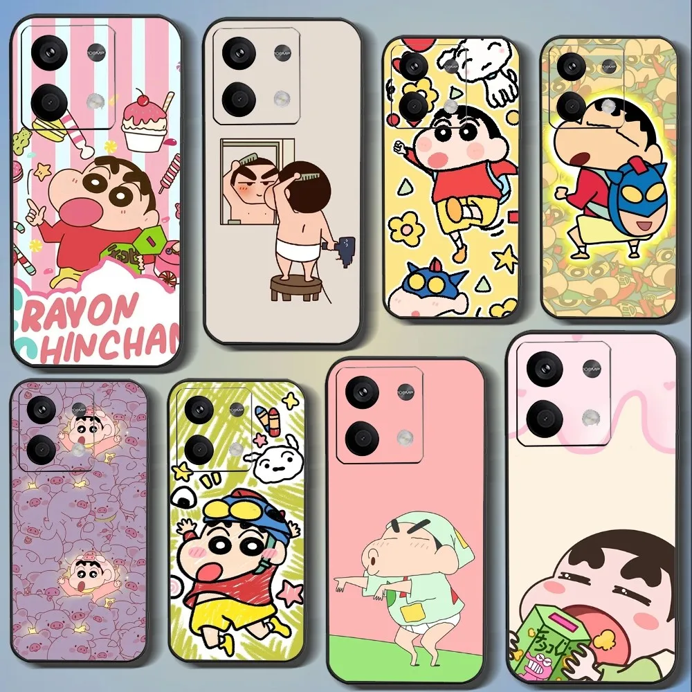 Cute C-crayon S-shin-chan-csc Phone Case For Xiaomi 11 Redmi Note 11 5G 8T 9A 9 10T Note8Pro Note9 12SUltra Black Case