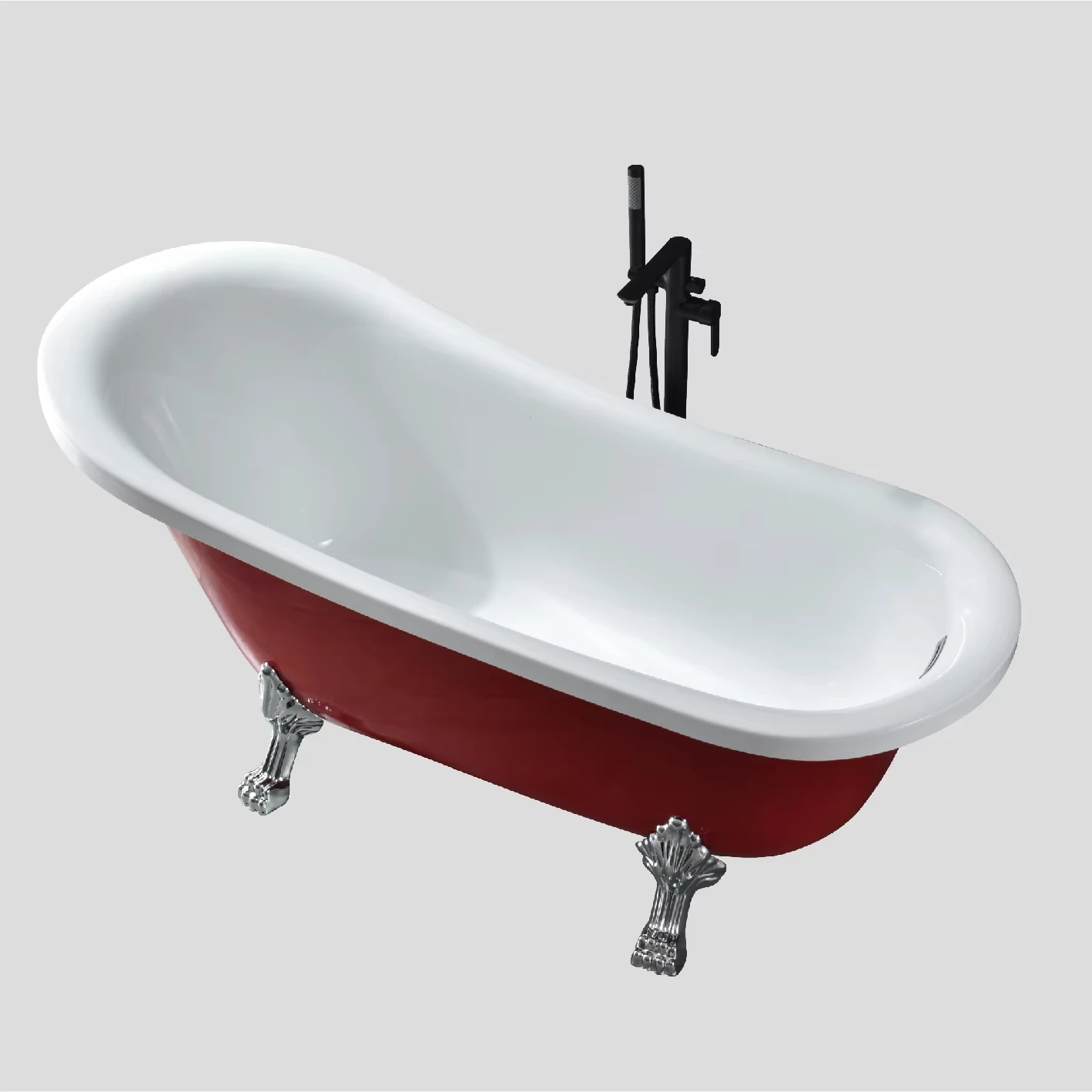 Factory Price Bathtub Acrylic Modern Design White  Free Standing  whirlpool Tub WIth Soaking Function and Drainer