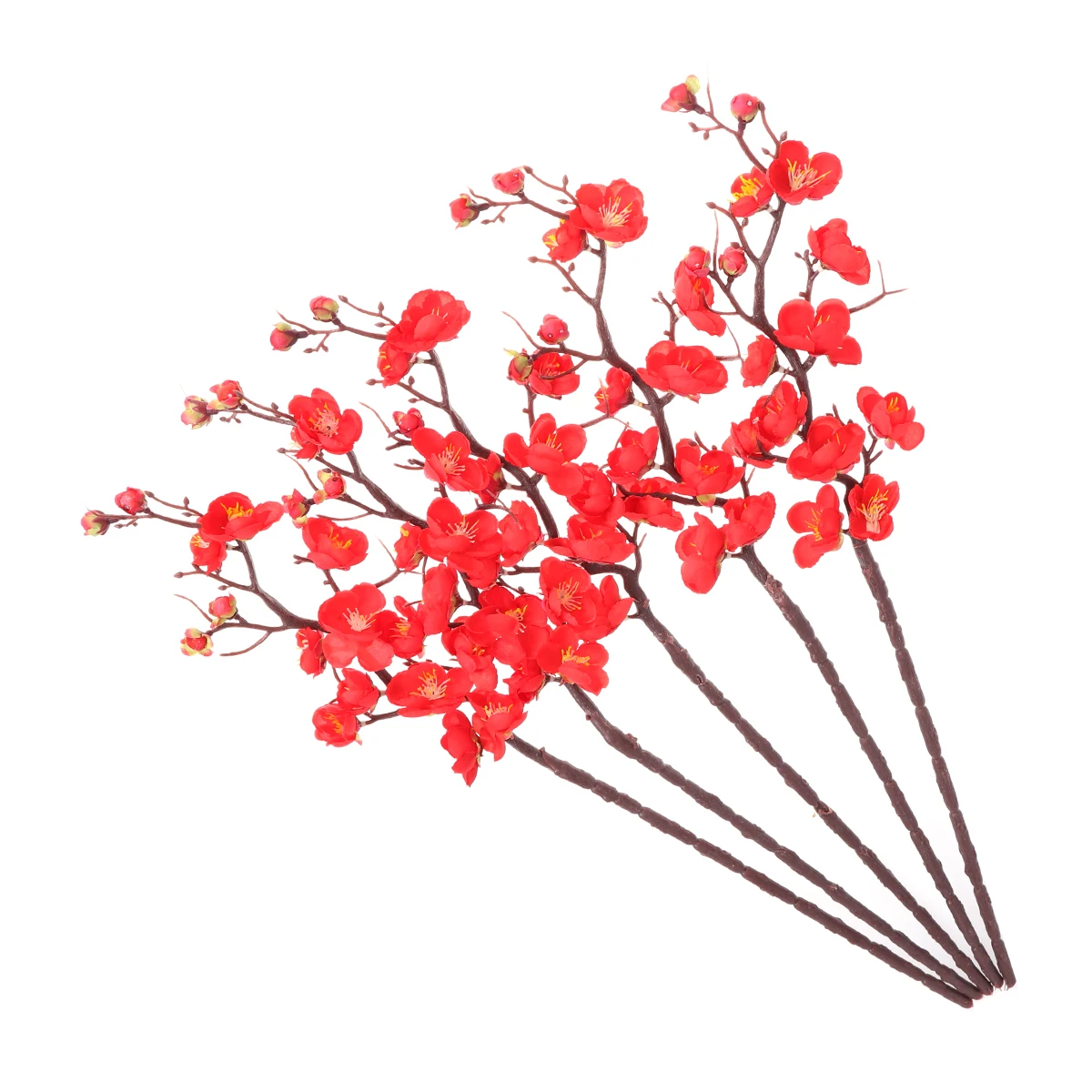

5 Pcs Artificial Flower Plum Blossom Decoration 60cm Silk Flowers for Home Wedding Garden Office Lifelike Year round