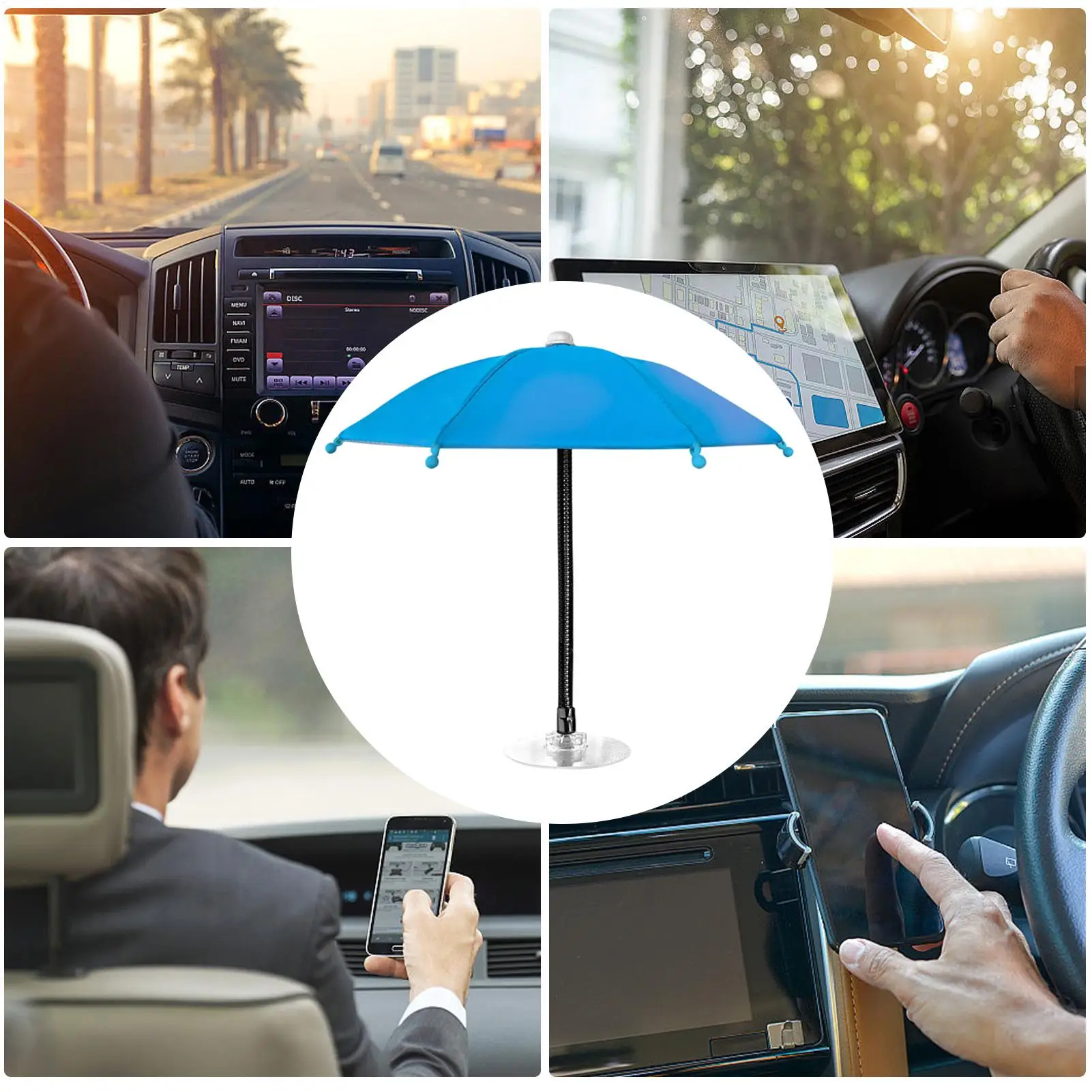 Phone Sun Shade Umbrella Anti-Glare Heat-Insulating Cell Phone Sun Protection Umbrella For Sedan Caravan RV Road Trips Summer