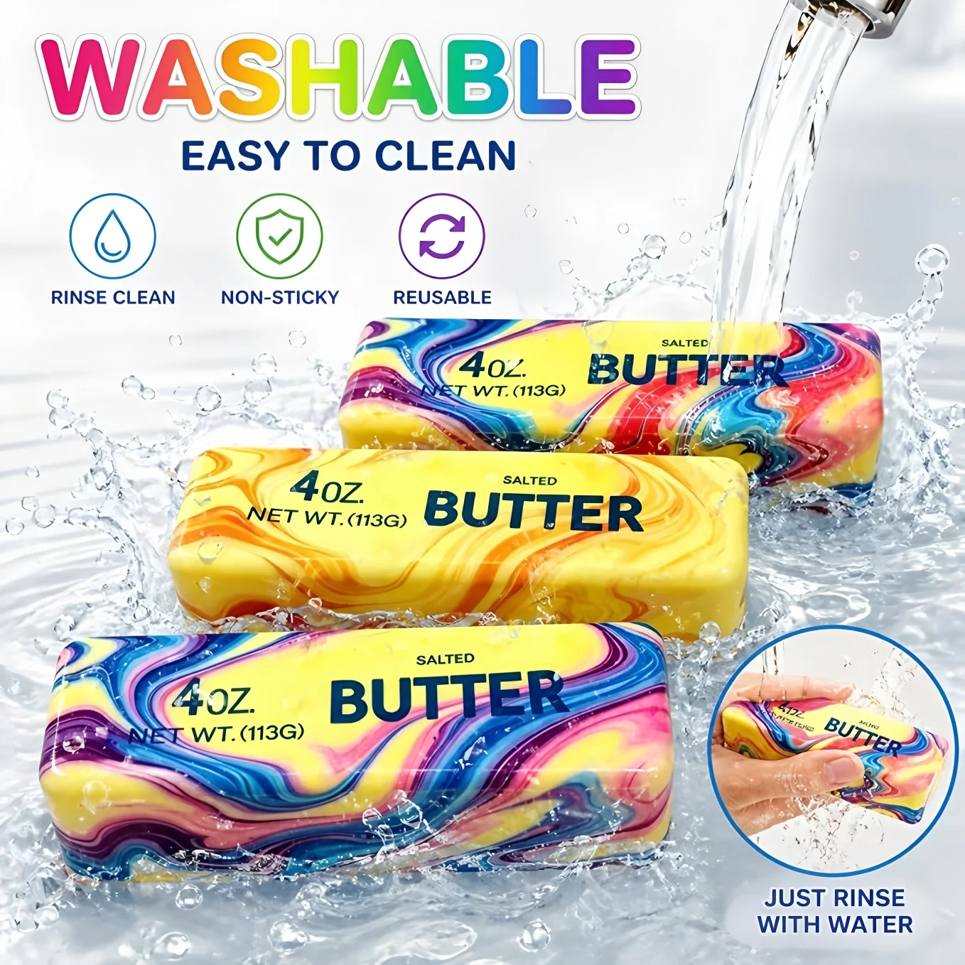 Butter-Squeeze-Spielzeuge, langsam zurückfedernde Butter-Sticks, Squishy-Spielzeuge zur Angstlinderung, weiche Squishy-Spielzeuge aus PU-Schaum, dehnbare Fidget-Spielzeuge für Erwachsene. – Detail 2
