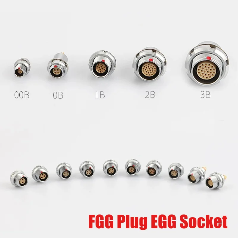 1B FGG EGG Aviation Connector Push-pull Self-locking 00B 0B 2B 3B REMO Compatible Metal Plug 2/3/4/5/6/7/8 Pin Signal Reception