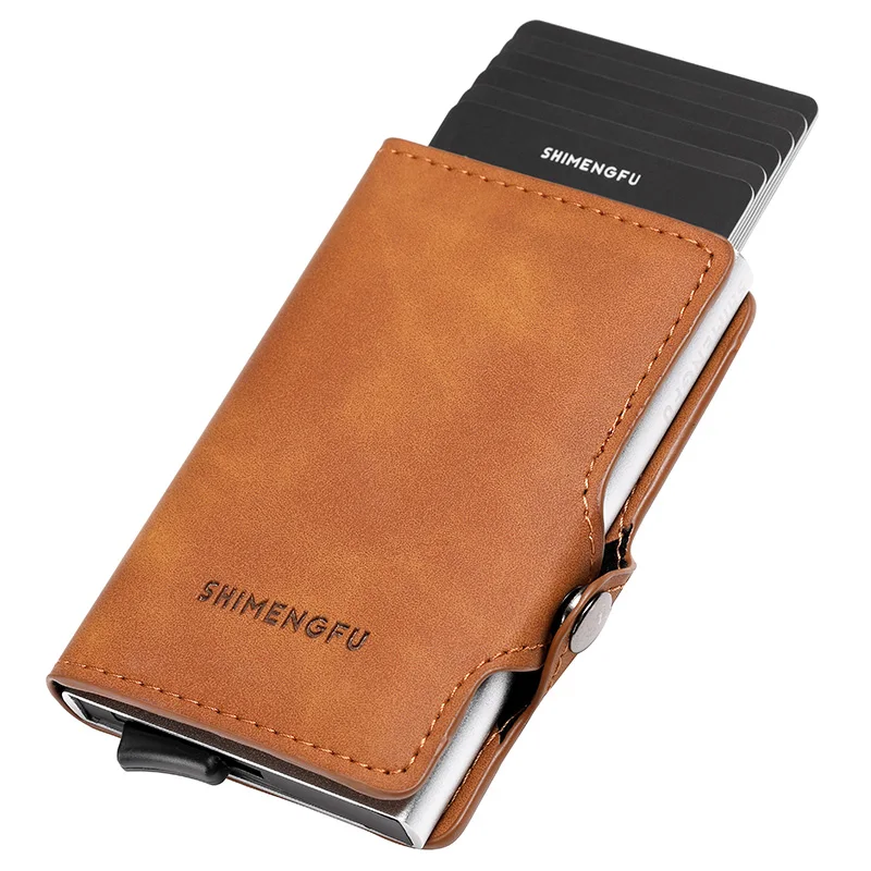 2026 New product Slim RFID Card Holder Wallet - Men Women Business ID Card Case Leather Money Clip Purse Thin Bank Card Storage