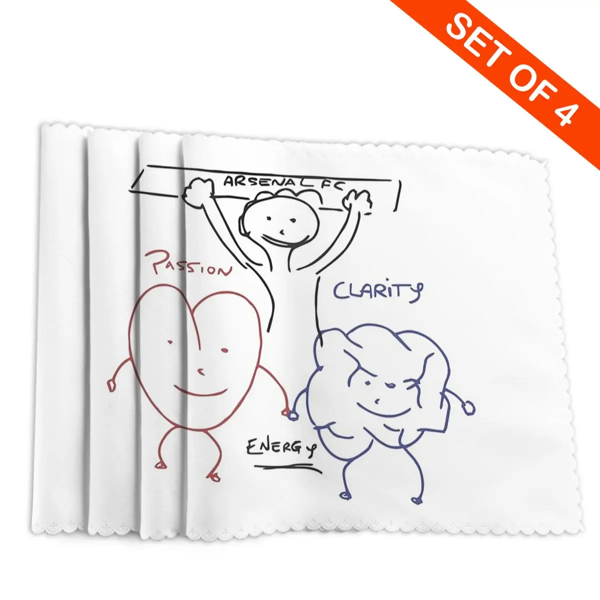 Arteta's Passion وضوح وطاقة السبورة البيضاء رسم تحديد الموقع قابل للغسل لوحة حصيرة لطاولة الطعام وعاء كوستر ديكور المنزل #4