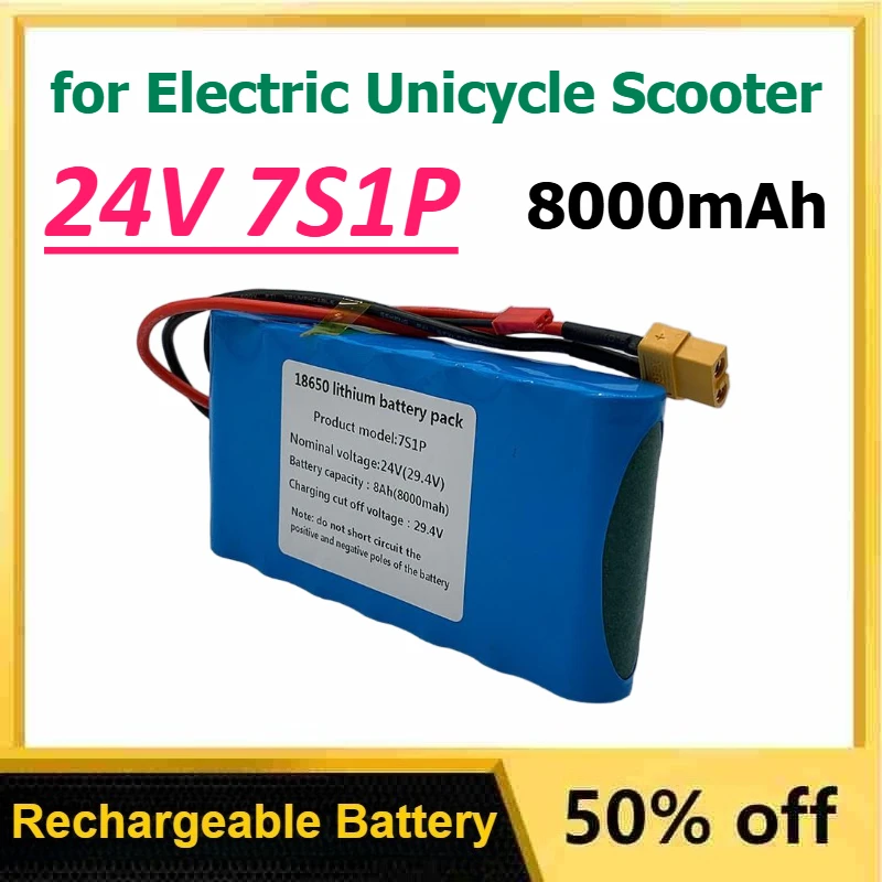 

24V 8000mAh 7S1P Lithium-ion Rechargeable Battery Pack Suitable for Small Electric Unicycle Scooter Toy Bicycle Battery Pack