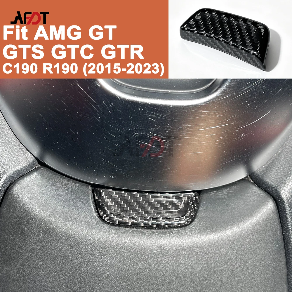 For Benz AMG GT C190 R190 GTC GTS GTR 2Doors 2015-2023 Real Carbon Fiber Armrest Button Button Sticker Car Interior Accessories