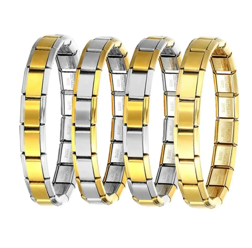 CONCEPT Fashion Star Love Gold Charm Italian Links Fit 9mm Stainless Steel Module Bracelet Men Women DIY Jewelry