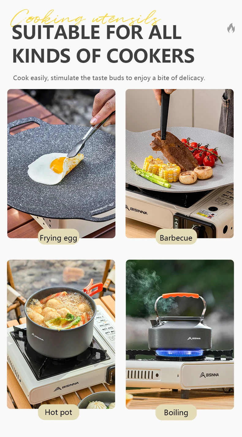 BISINNA Tragbarer Campingkocher, Leichter Picknick-BBQ-Kocher mit Aufbewahrungsbox, Brennt wie ein Gasbrenner für zu Hause, 2900W Leistung – Detail 8