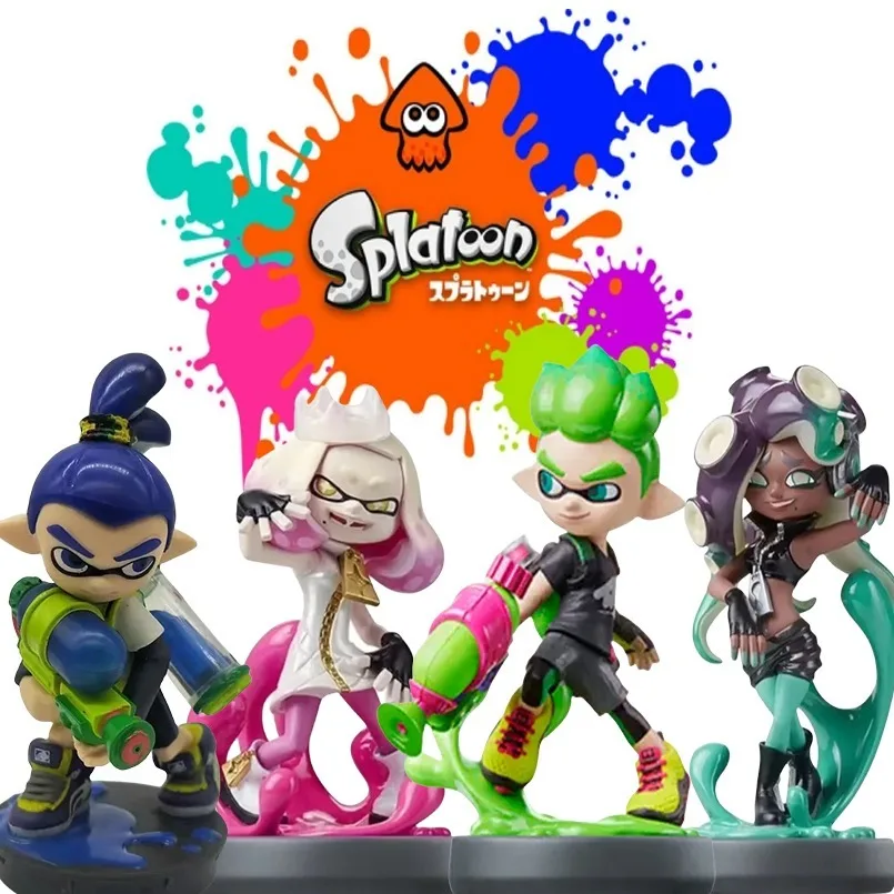 New 10cm Version Q  Anime Game  Splatoon Squid Niang Amiibo PVC Action Figure Collectible Model Toys Kid Gift