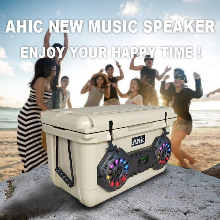 45L Portable Rotomolded Cooler Box Built-in Bluetooth Speaker for Outdoor Use Great for Food Cans Drinks Music Ice Chest Pro view 3