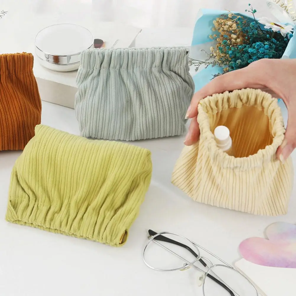 

Mini Corduroy Elastic Storage Bag Handbags For Women Mini Makeup Bag Corduroy Storage Bag Red Envelope Cosmetics Storage Bag