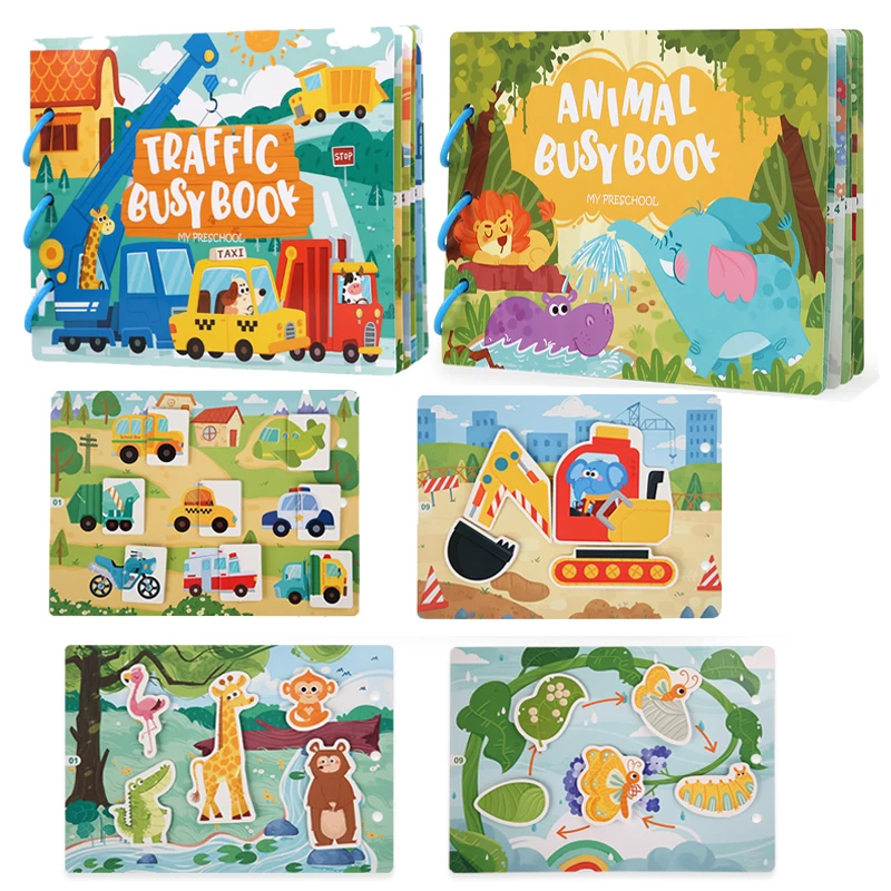Kids Sticker Quiet Busy Book Baby Montessori Material Toys Board Matching Puzzels Games Early Educational Toys For Toddler 