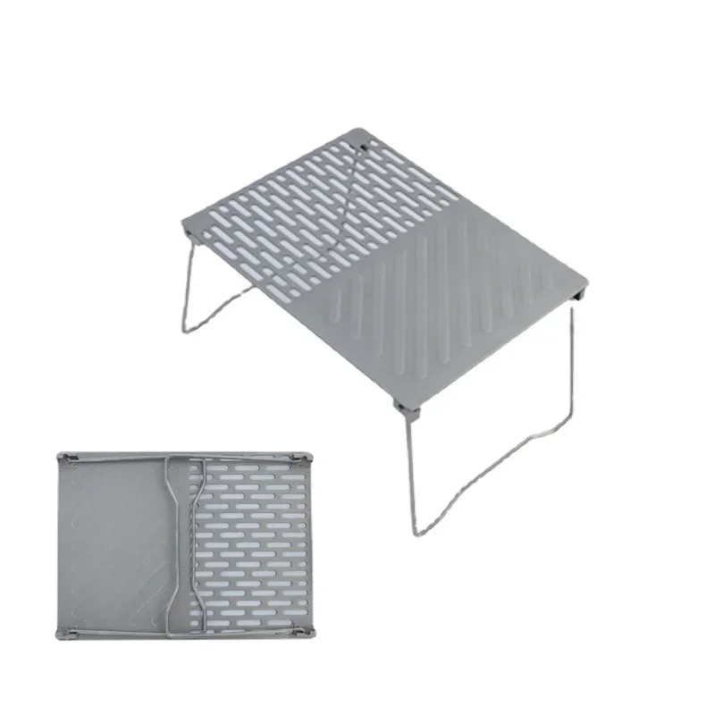 

Camping Grill Titanium Folding Frying Plate Small Outdoor Table Picnic Backpacking Steak BBQ Charcoal Net Rack