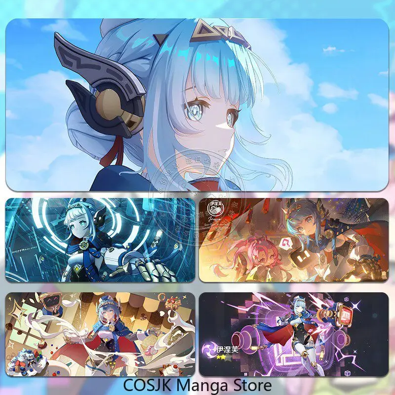 Anime Genshin Impact Custom Table Pad Extended Mouse Pad Large Gaming Desk Mat with Non-Slip Base Computer Desk for PC Gamer