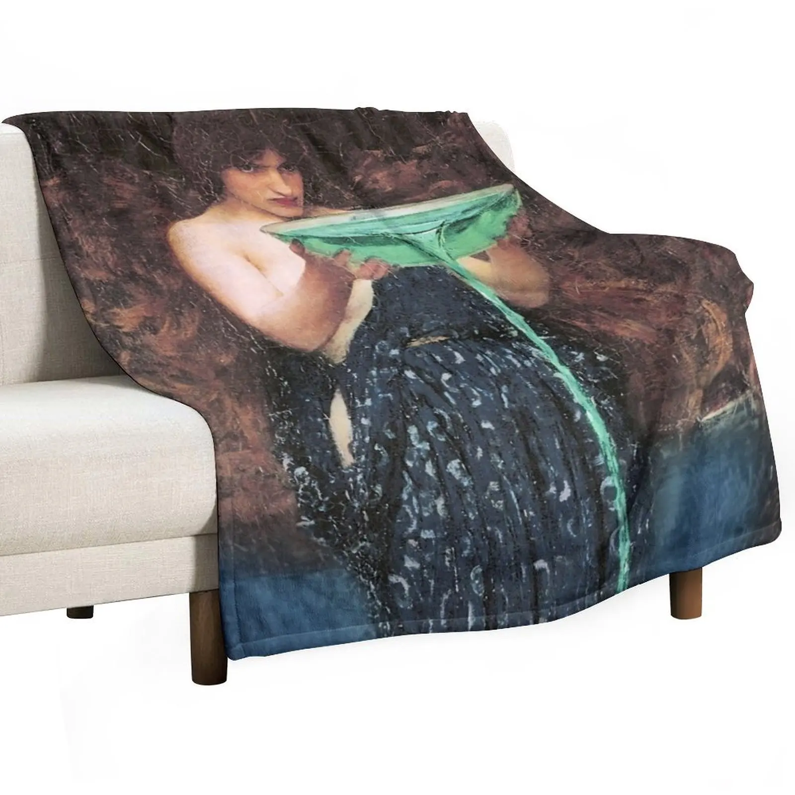 Circe Invidiosa - John William Waterhouse Throw Blanket Decorative Beds Flannel Retros Bed Fashionable Blankets