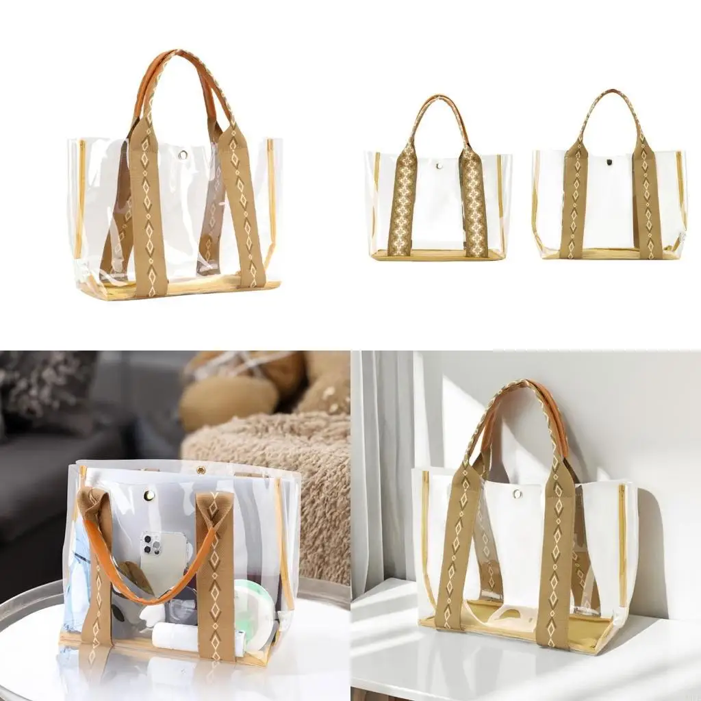 

Clear Shoulder Bag Everyday Carry Bags Spacious Beach Vacation Underarm Handbag Suitable For Work School Or Vacation