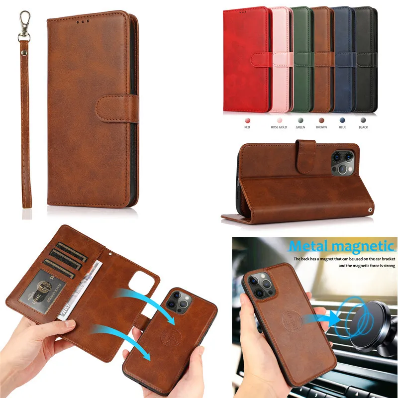 Luxury Leather Removable Case For Samsung Galaxy S20 S21 S22 S20 S21 S22 NOTE 10 20 Plus Ultra Flip Wallet Card Phone Bag Cover