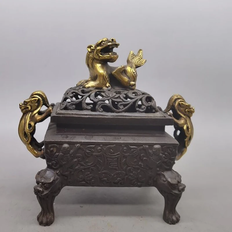 

-style gilded , home living room decoration, antique collectible copper burner, incense stic