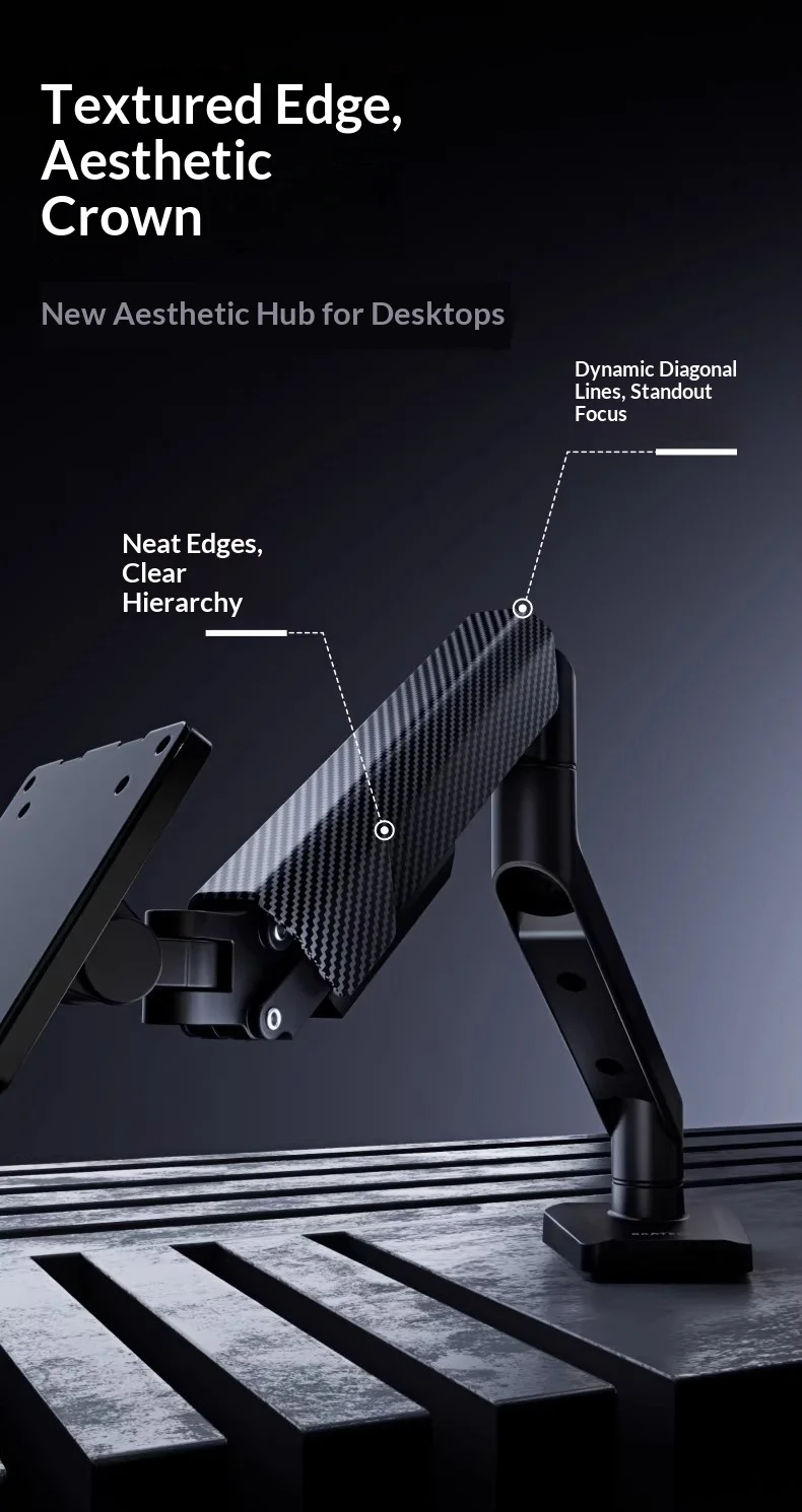 Brateck E430 Display Bracket Aeroelastic Core 170 Degree Large Viewing Angle Computer Display Screen Bracket Classic Bicolor