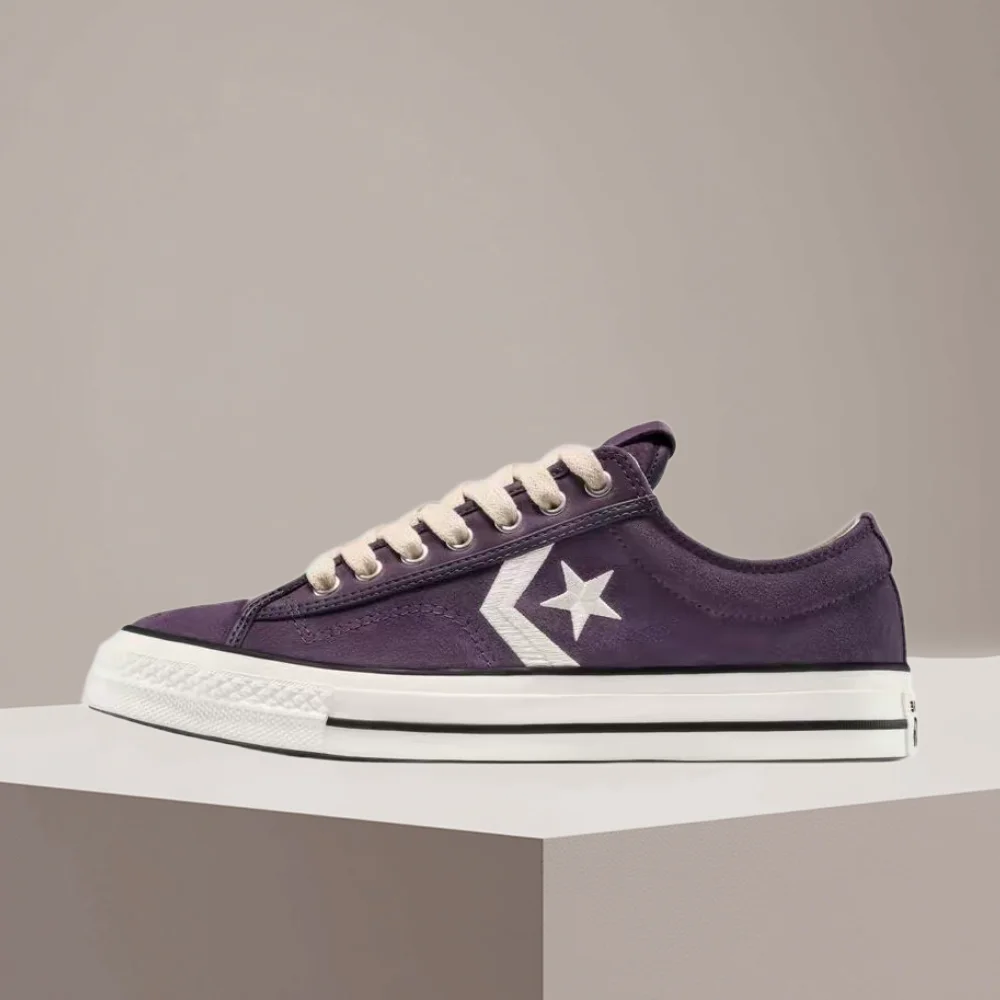 Converse Star Player 76 Low-Top Canvas Sneakers–Purple/White,Suede Upper,Comfortable Versatile Cushion&Durable Unisex A14585C