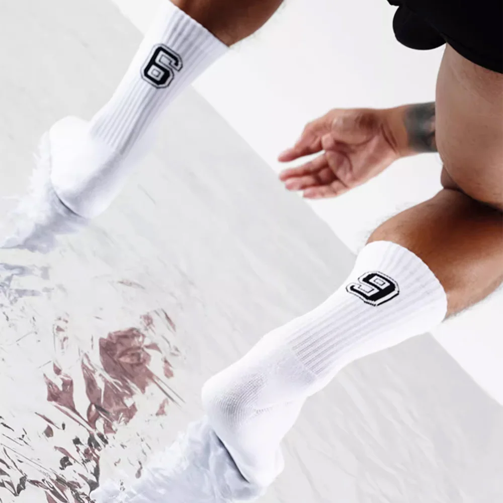 Men's Figure 69 Sports Towel Bottom Sports Socks Tall Long Fitness Basketball Football Socks