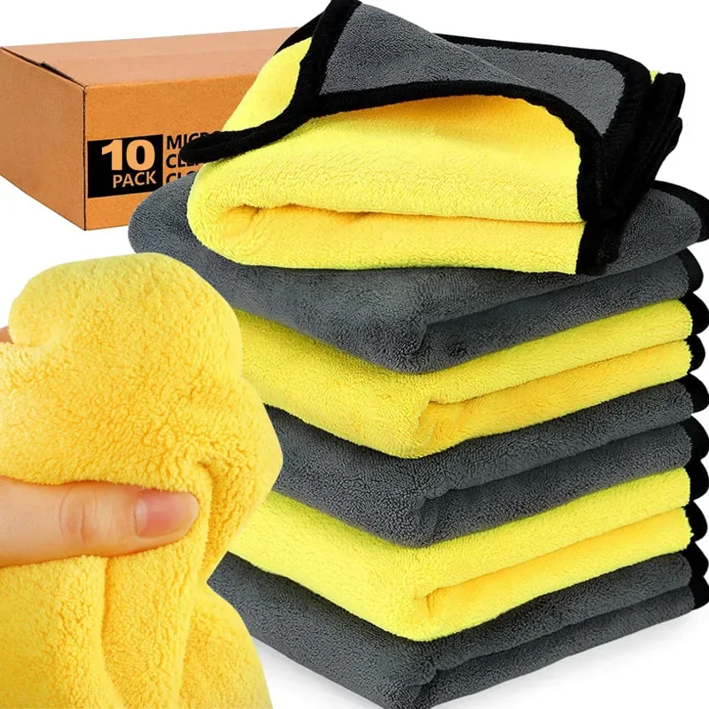 Wholesale Car Cleaning Towels Thicken Microfiber Soft Quick Drying Super Absorbent Window Mirror Wiping Rag Auto Detailing Cloth