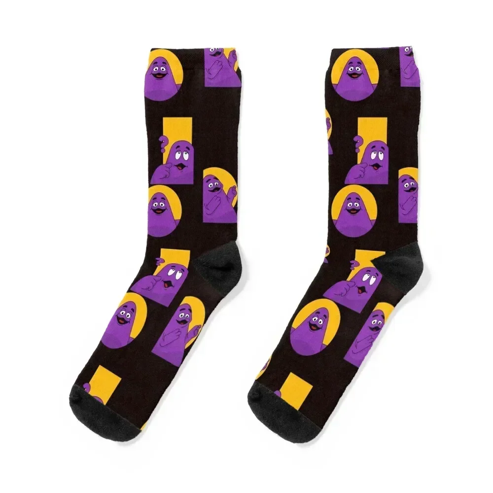 

Grimace 3 pose Socks hiphop loose floor essential Women Socks Men's
