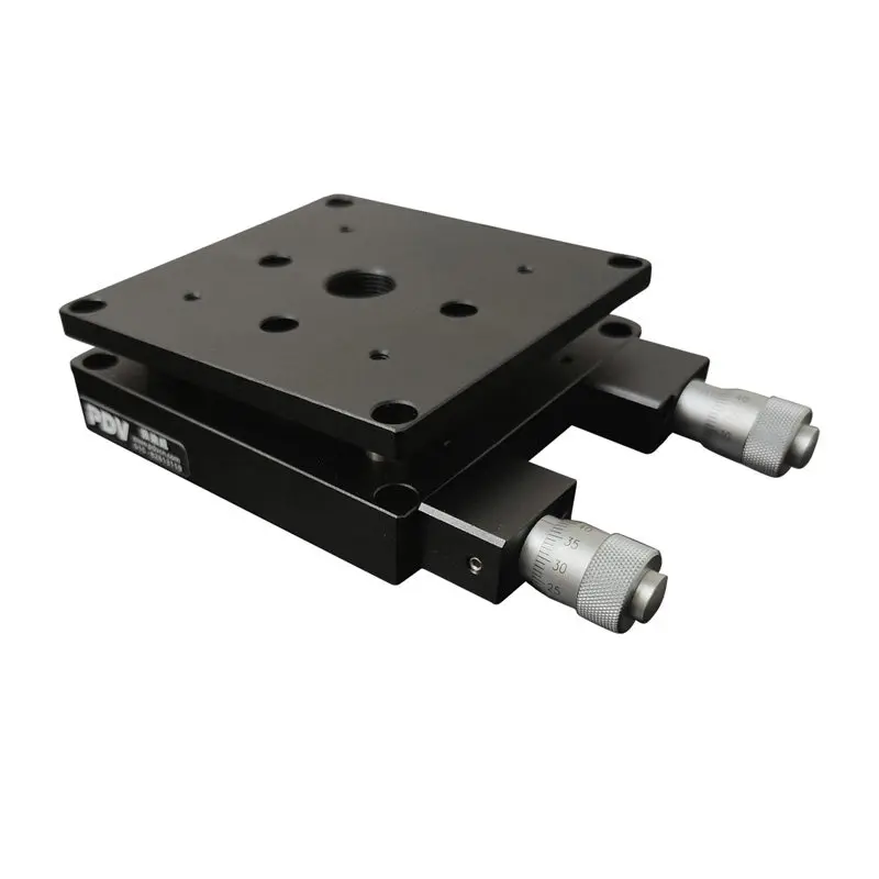 PT-TD902 Manual Tilt Stage, ±3° Bilateral Angle Positioning Table with Micrometer Drive 90x90mm
