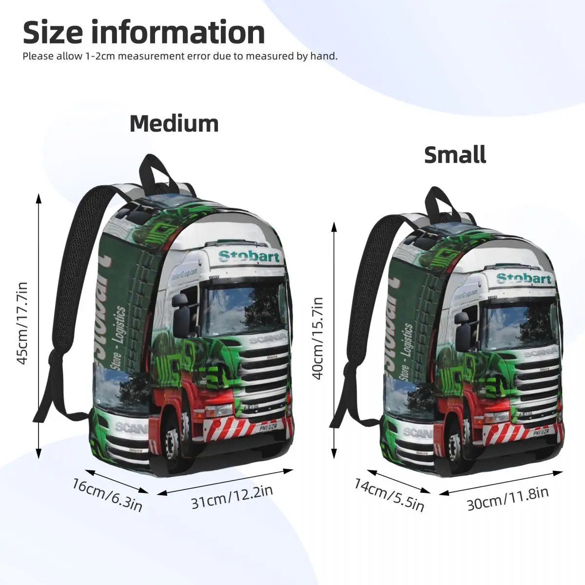 Eddie Stobart Truck Backpack Student Boys Girls BookBag Children School Bag Laptop Shoulder Bags for Men Women