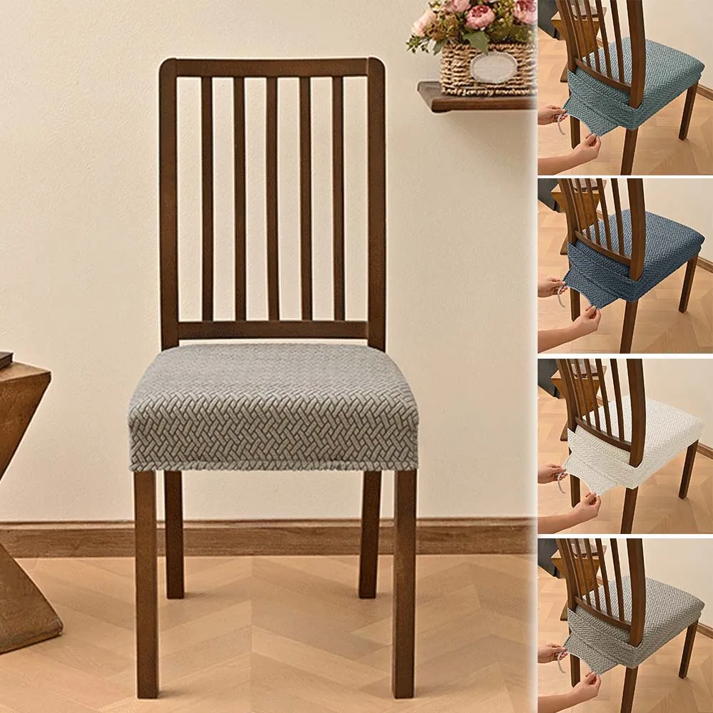 

Эластичные жаккардовые чехлы для сидений стульев из спандекса, моющиеся, пыленепроницаемые, для столовой.