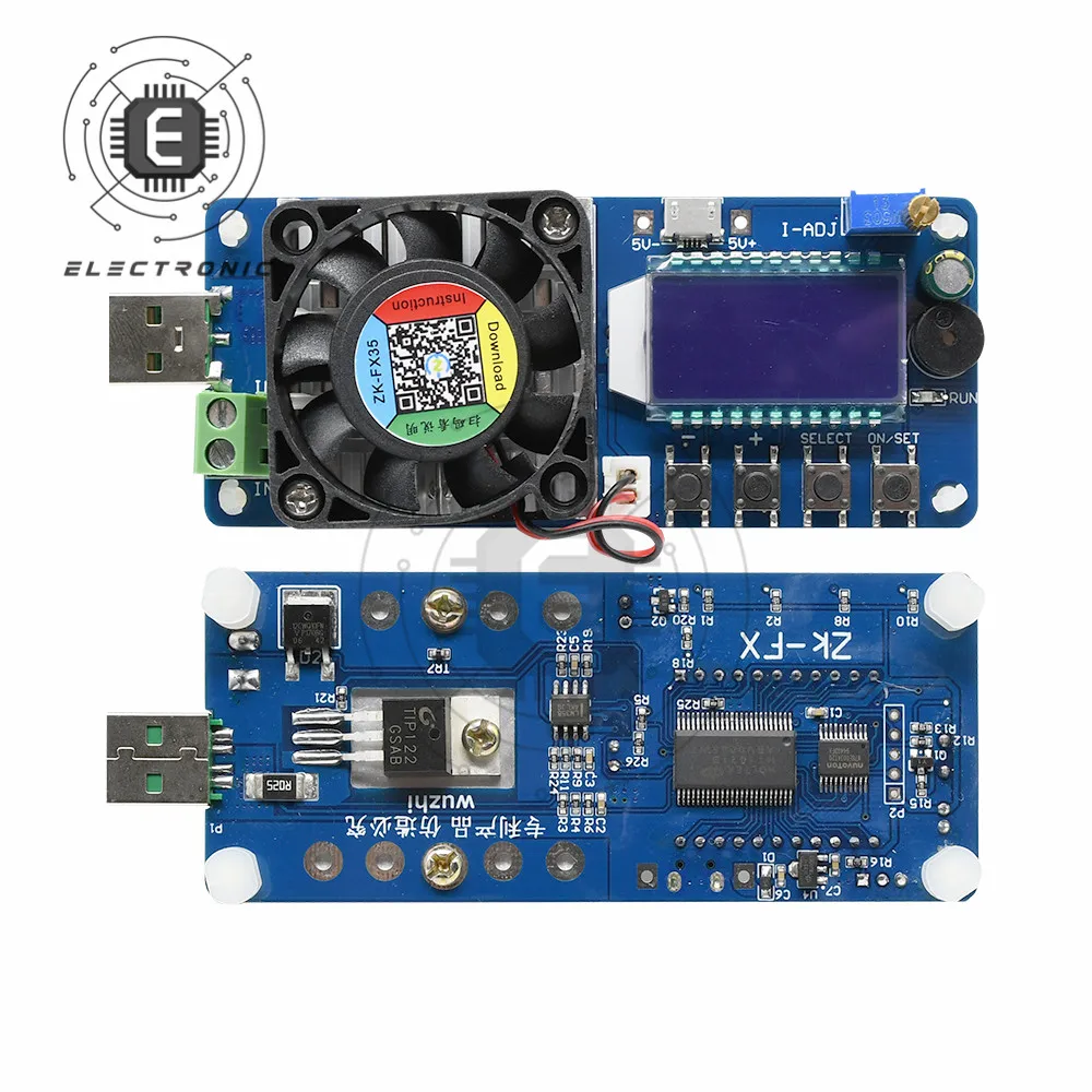 35W 5A Elektronischer Laststrom Spannungsleistungstester USB-Schutz LCD HD Display Einstellbarer Widerstand Entlader