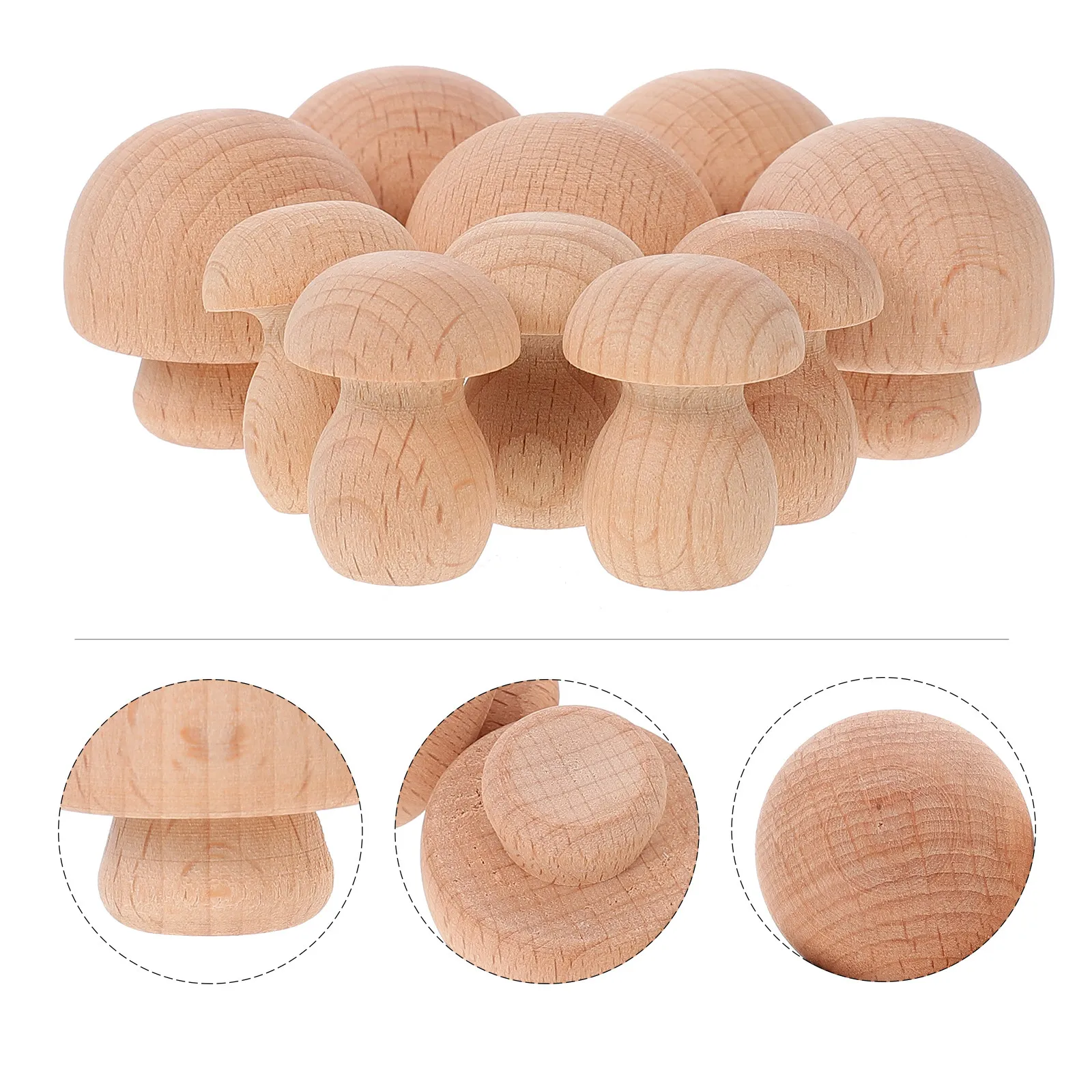 

Набор из 10 натуральных деревянных заготовок в форме грибов для росписи, рисования, граффити, поделок. Безопасные, без заусенцев, для творчества и обучения.