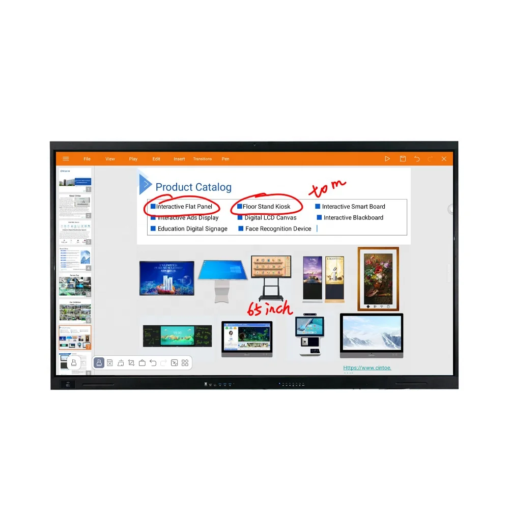 86 Inch 4K HD Interactive Flat Panel, Android OPS Interactive White Board, Suitable for Conference and Teaching Use